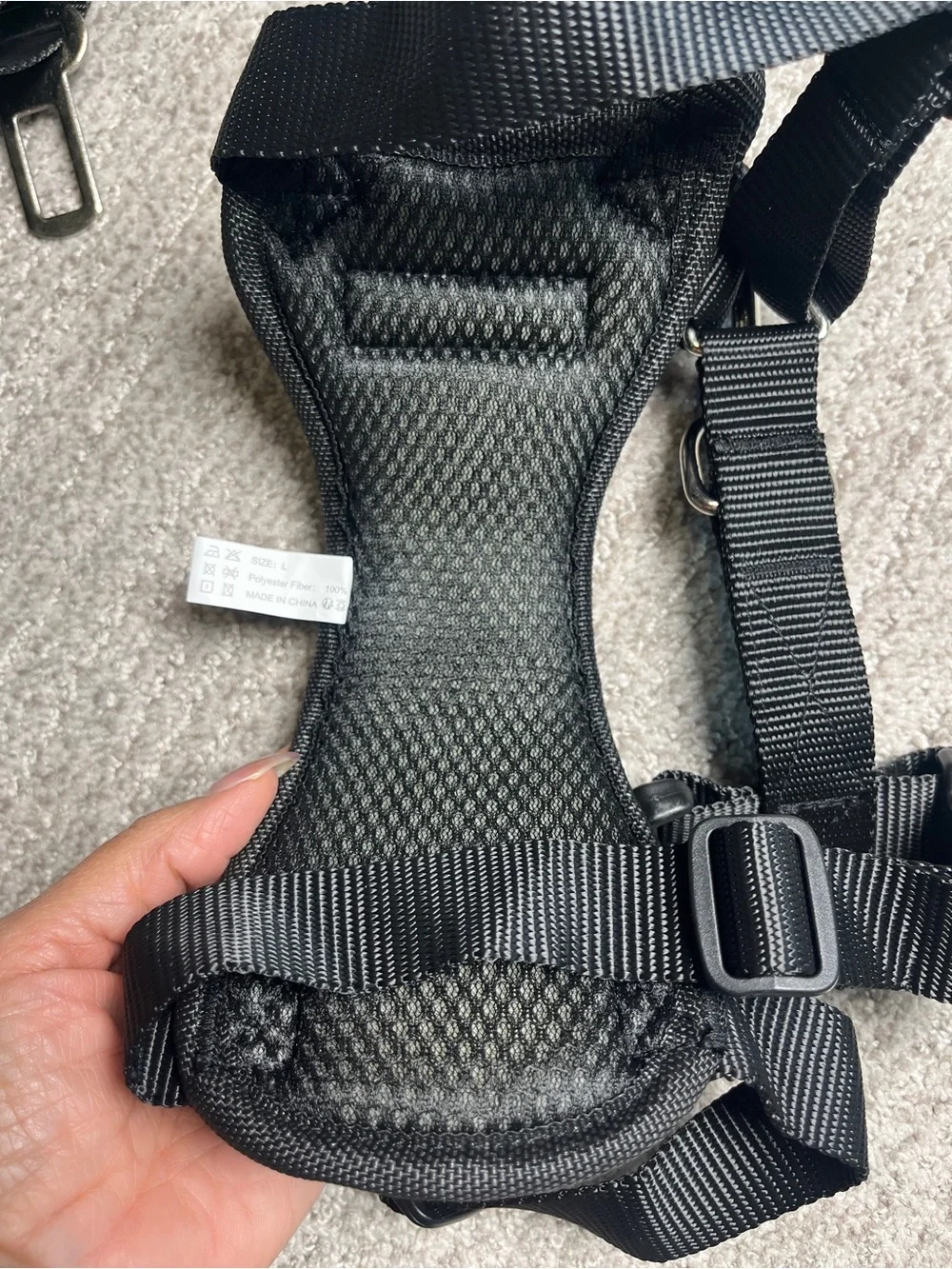 VavoPaw Dog Vehicle Safety Vest Harness - Black Daisy L. 2925/dc-1:v